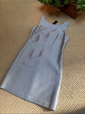 Talbots silk silver sheath dress